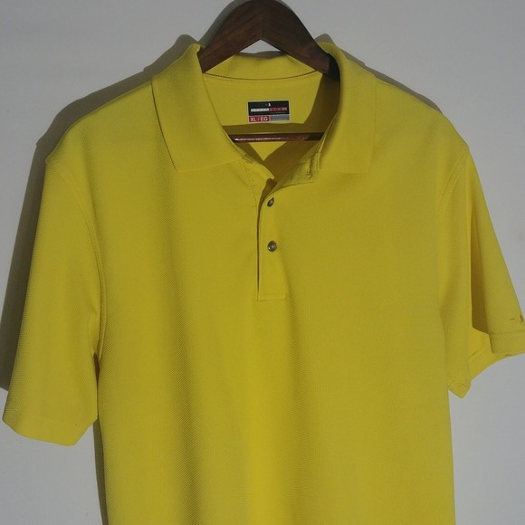 Grand Slam Performance Mens Golf Polo Shirt XL Extra Large Yellow - Picture 1 of 6
